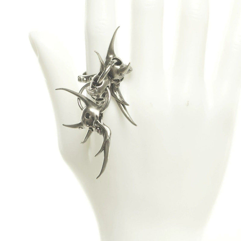 Cyber Liquid Spiked Alien Ring
