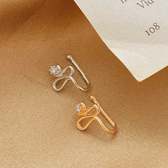 Twisted Zircon S-Shape Nose Studs