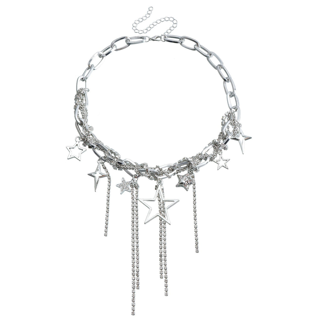 Party Lady Custom Sparkling Diamond Necklace Steel Halloween