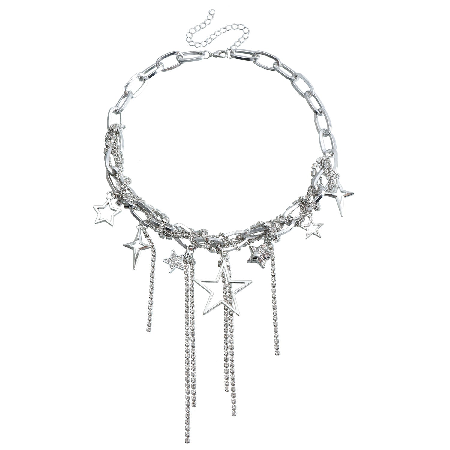 Party Lady Custom Sparkling Diamond Necklace Steel Halloween
