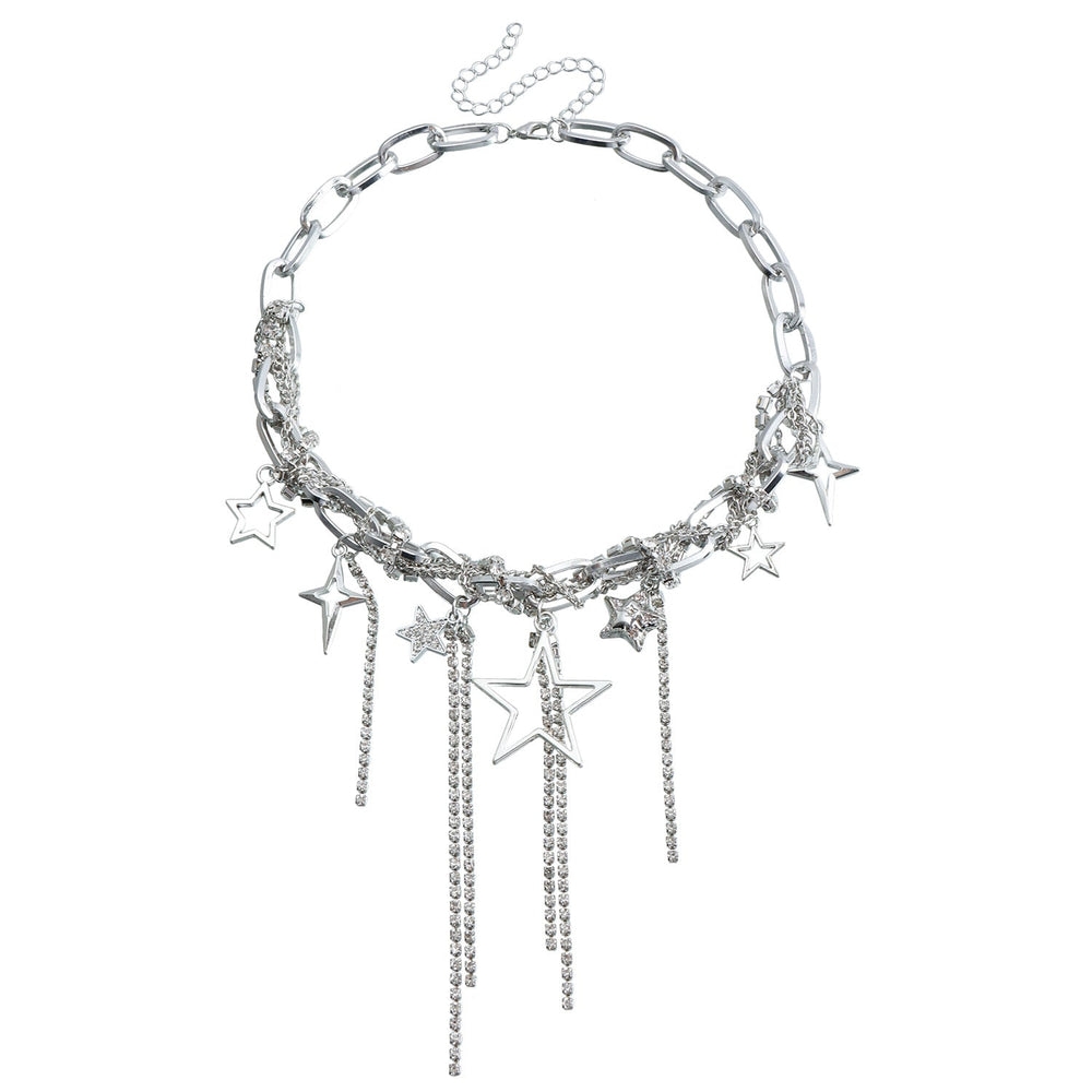 Party Lady Custom Sparkling Diamond Necklace Steel Halloween