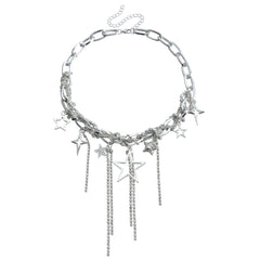 Party Lady Custom Sparkling Diamond Necklace Steel Halloween