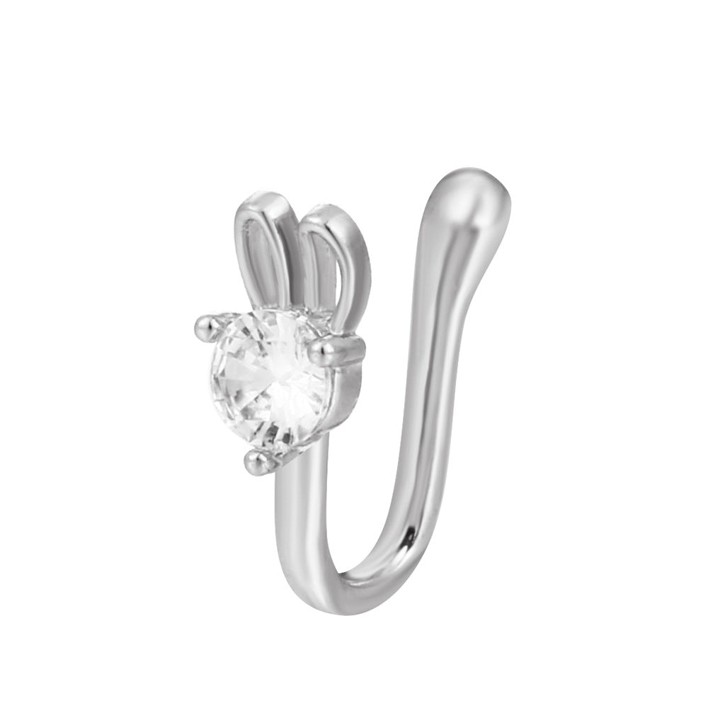 Animal Zircon U-Shape Clip-On Nose Studs