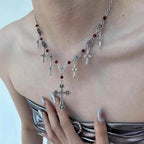 Cross Pendant Dark Gothic Hip-Hop Sweet Cool Necklace Halloween