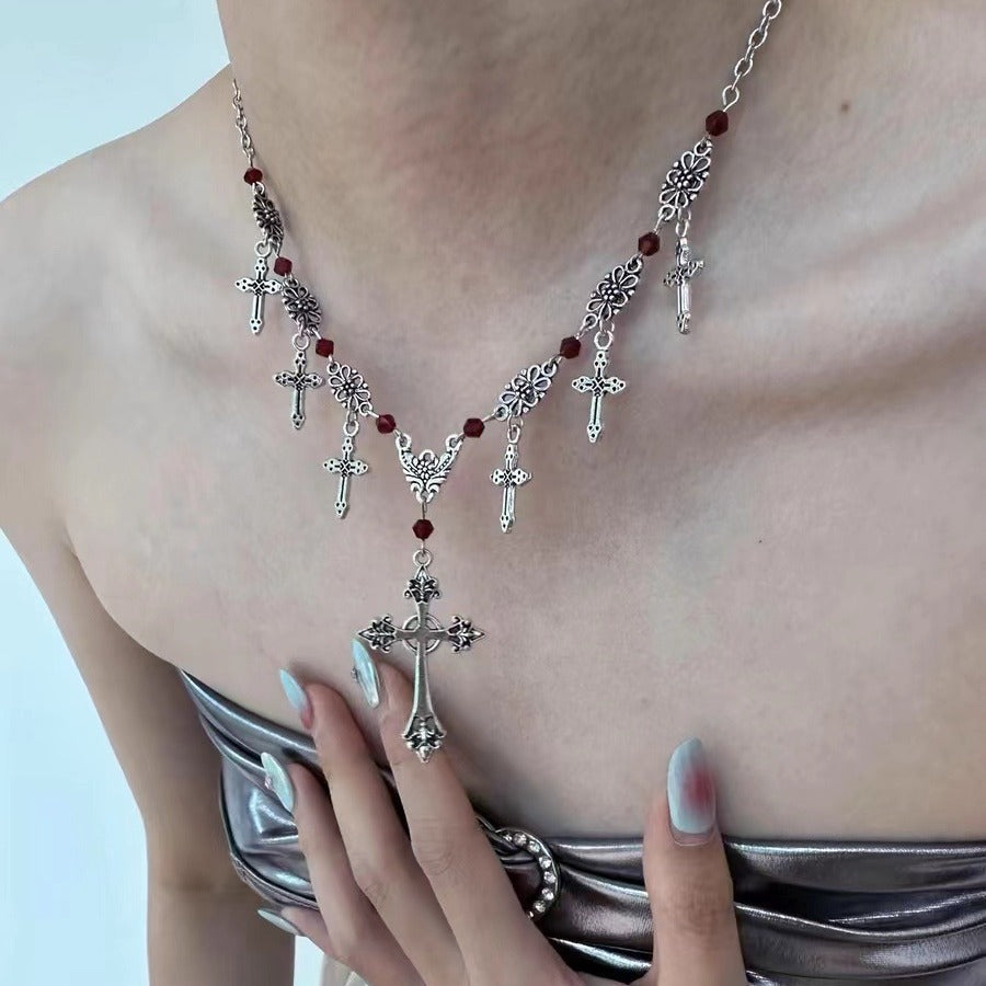 Cross Pendant Dark Gothic Hip-Hop Sweet Cool Necklace Halloween