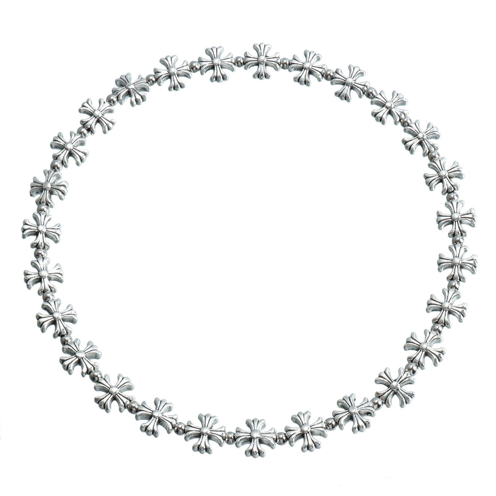 K Cross Heart Vintage Elastic Necklace White Halloween