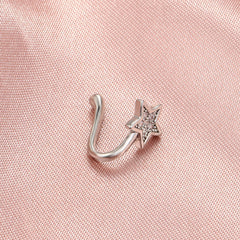 Star Zircon U-Shape Clip-On Nose Studs