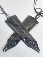 Glossy Lace Up Long Gloves