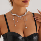 Unique Faux Pearl Star Tassel Necklace Halloween