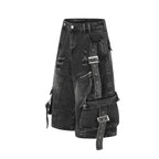Multi-Pocket Denim Bermuda Shorts
