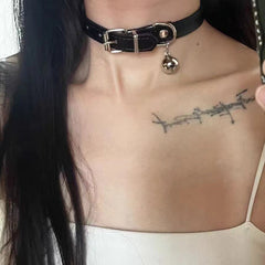 Dark Aesthetic Sexy Dog Bone Choker Necklace Black Halloween