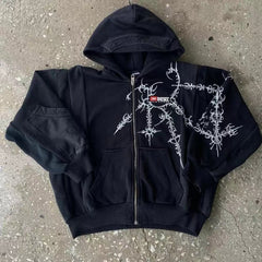 Thorn Street Zip-up Double Hoodie