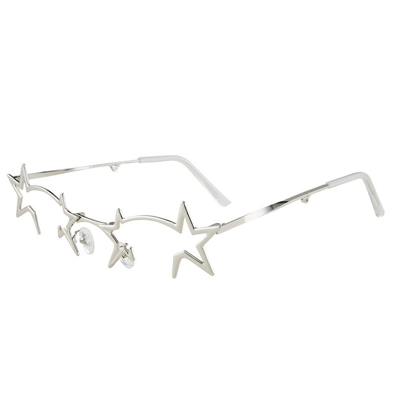 Cyber Y2K Star Shape Futuristic Glasses Secondary image