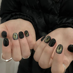 Dark Evil Eye Fake Nails