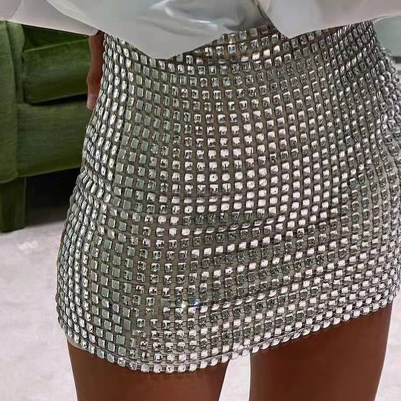 Sequin Mesh Bodycon Mini Skirt Main image