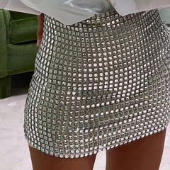 Sequin Mesh Bodycon Mini Skirt
