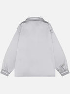Punk Embroidery Lace Up Long Sleeve T-shirt