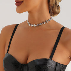 K Cross Heart Vintage Elastic Necklace Halloween