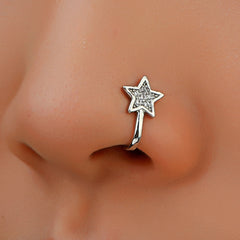Star Zircon U-Shape Clip-On Nose Studs
