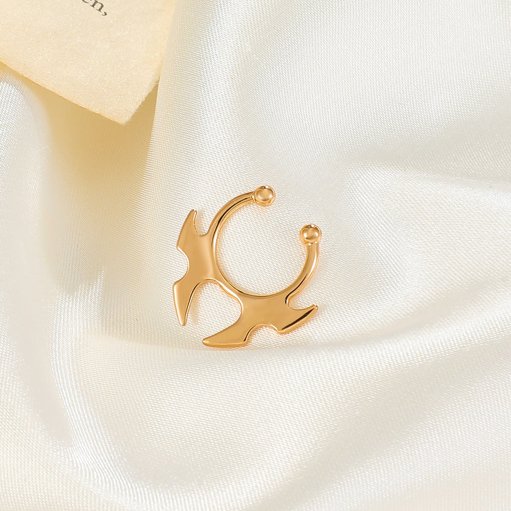 Gothic Bat Horn U-Shape Nose Studs