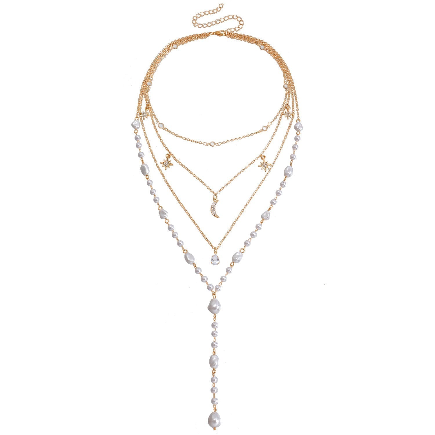 Multi-layer High Gloss Baroque Heart Pearl Necklace Secondary image