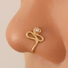 Twisted Zircon S-Shape Nose Studs