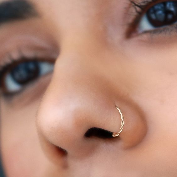14K Gold Plated Twisted Nose Studs Main image