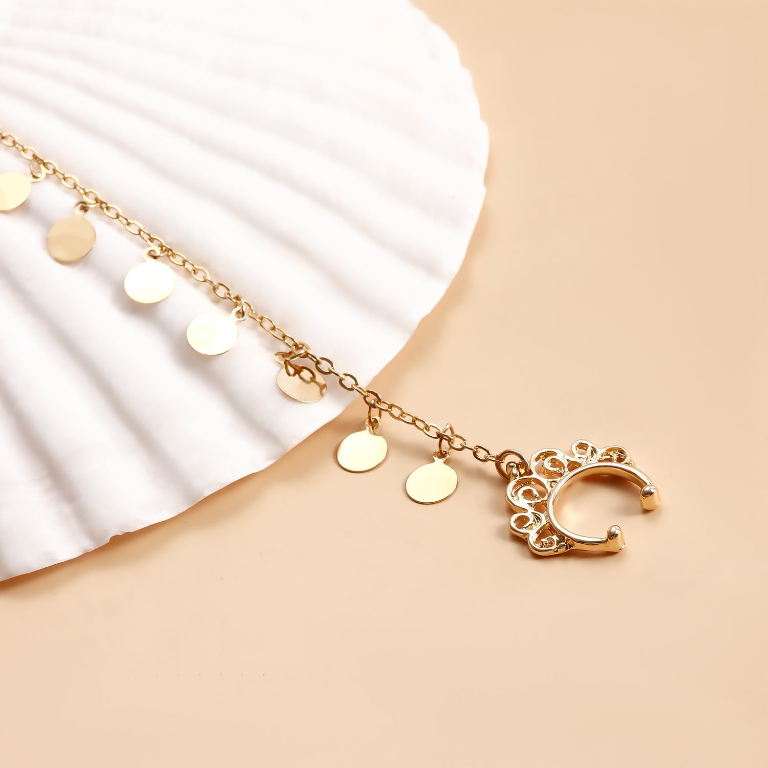 Boho Chain Tassel Nose Studs