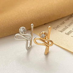 Twisted Zircon S-Shape Nose Studs