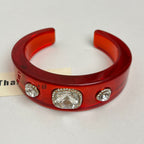 Rhinestone Resin Round Open Bracelet