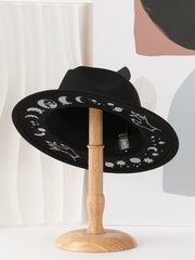 Gothic Hand-painted Moon Wool Felt Hat