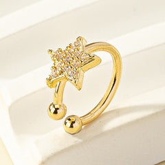 Rhinestone Butterfly Clip-On Nose Studs