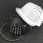 Punk Rivet Crocodile Print  Hat