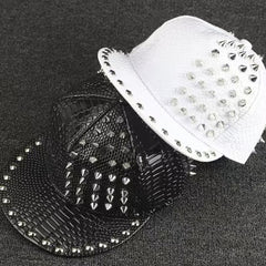Punk Rivet Crocodile Print  Hat