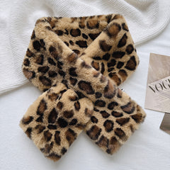 Leopard Print Faux Fur Alt-Culture Warm Scarf