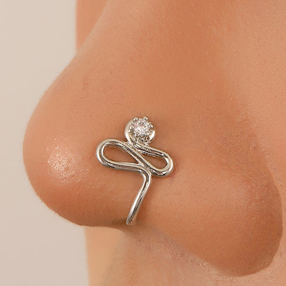 Twisted Zircon S-Shape Nose Studs