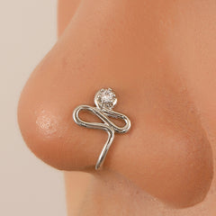 Twisted Zircon S-Shape Nose Studs