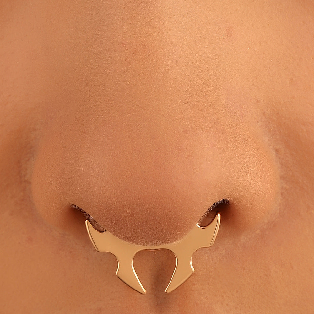 Gothic Bat Horn U-Shape Nose Studs Main image