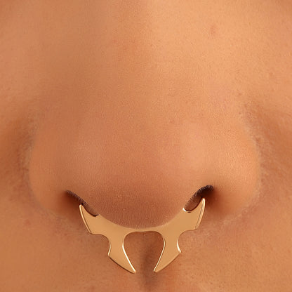 Gothic Bat Horn U-Shape Nose Studs