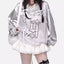 Punk Embroidery Lace Up Long Sleeve T-shirt