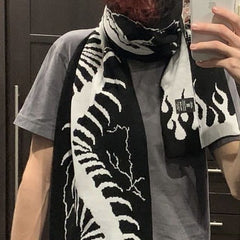 Dark Insect Reversible Jacquard Scarf