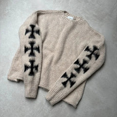 Gothic Cross Knit Oversized Versatile Men's Sweater