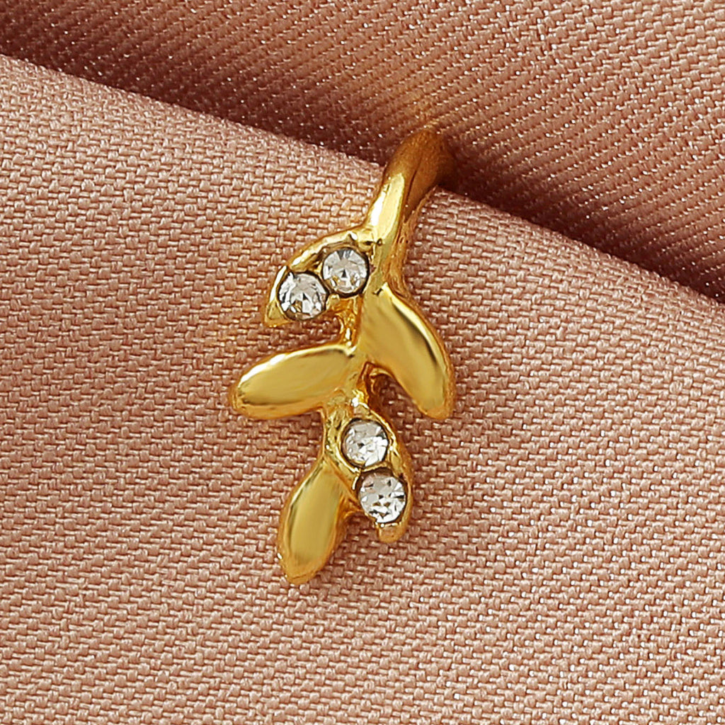 Zircon Leaf Heart U-Shape Nose Studs