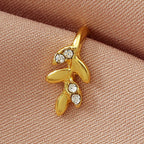 Zircon Leaf Heart U-Shape Nose Studs