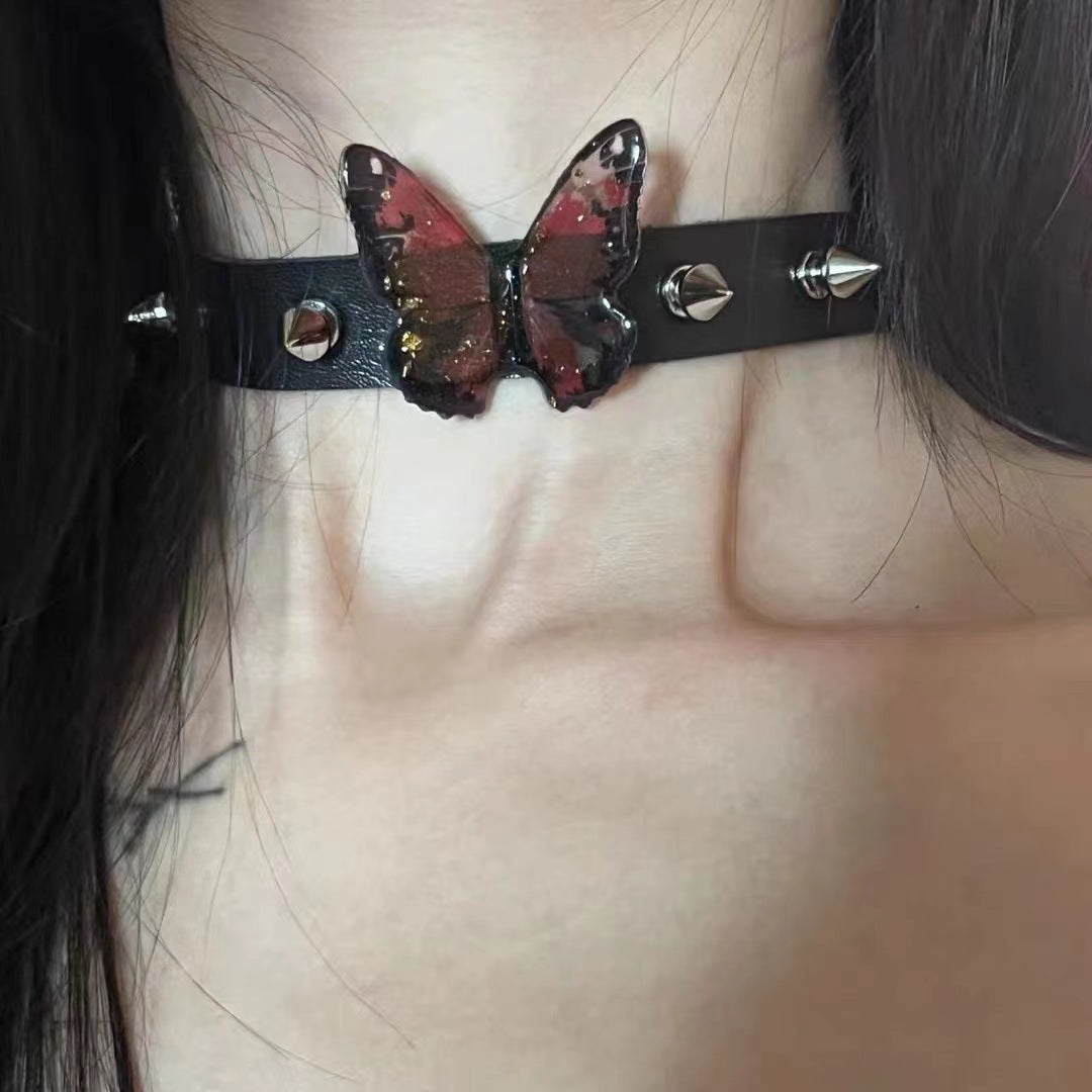 Butterfly Y2K Retro Punk Shrink Film Choker Necklace Halloween Main image