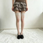 Lace Up Thigh High Socks