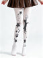 Cat Print White Plus Size Tights