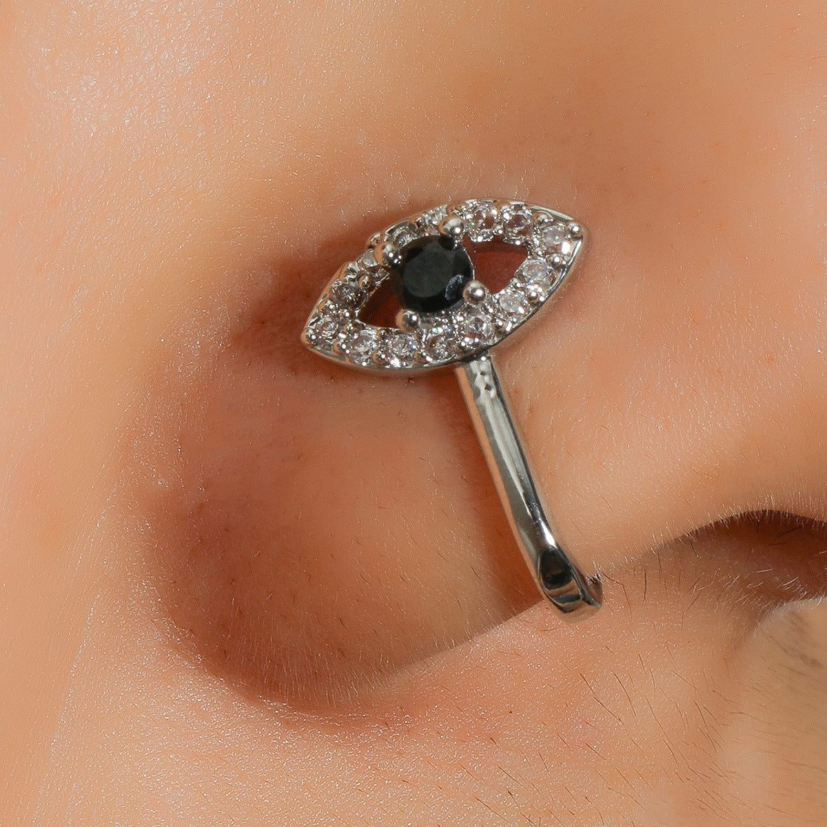 Evil Eye Zircon U-Shape Nose Studs Secondary image