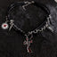 Hip-Hop Dark Cross Rivet Triple Leather Chain Personality Necklace Black Halloween