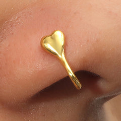 Zircon Leaf Heart U-Shape Nose Studs